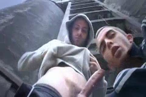 Fit Scally Chav males Outdoor threesome