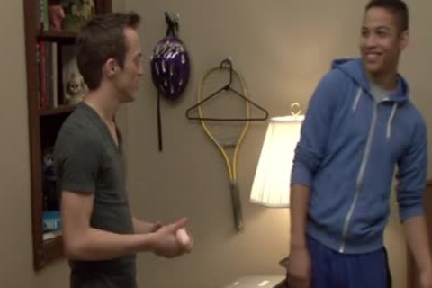 slutty homosexual guys Brice Carson And Lucas Vitello Sharing A Large dildo And pounding