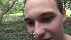 girl in financial trouble plowing in the forest