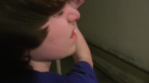 A nasty 18yo twink with chaotic hairstyle sucks off