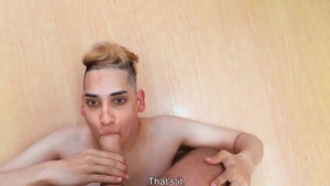 Dirty Scout - Piercing blond feet fetish in office