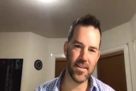 old man stroking On webcam