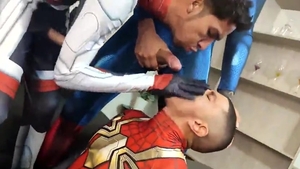gigantic penis Superheroes bareback threesome