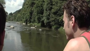 Young Boys' Exploration Escalates by the Waterfall