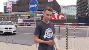 Czech Hunter: Cash for His Bandaged Arm